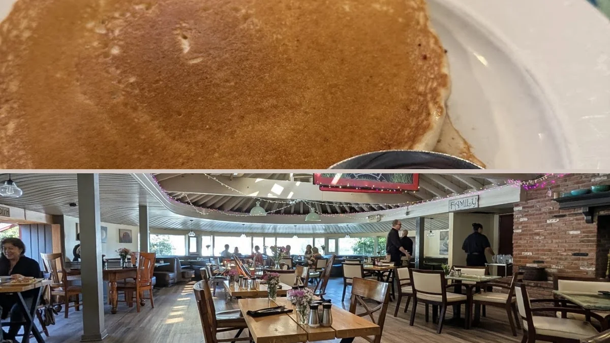 American restaurant interior with booths and table service.